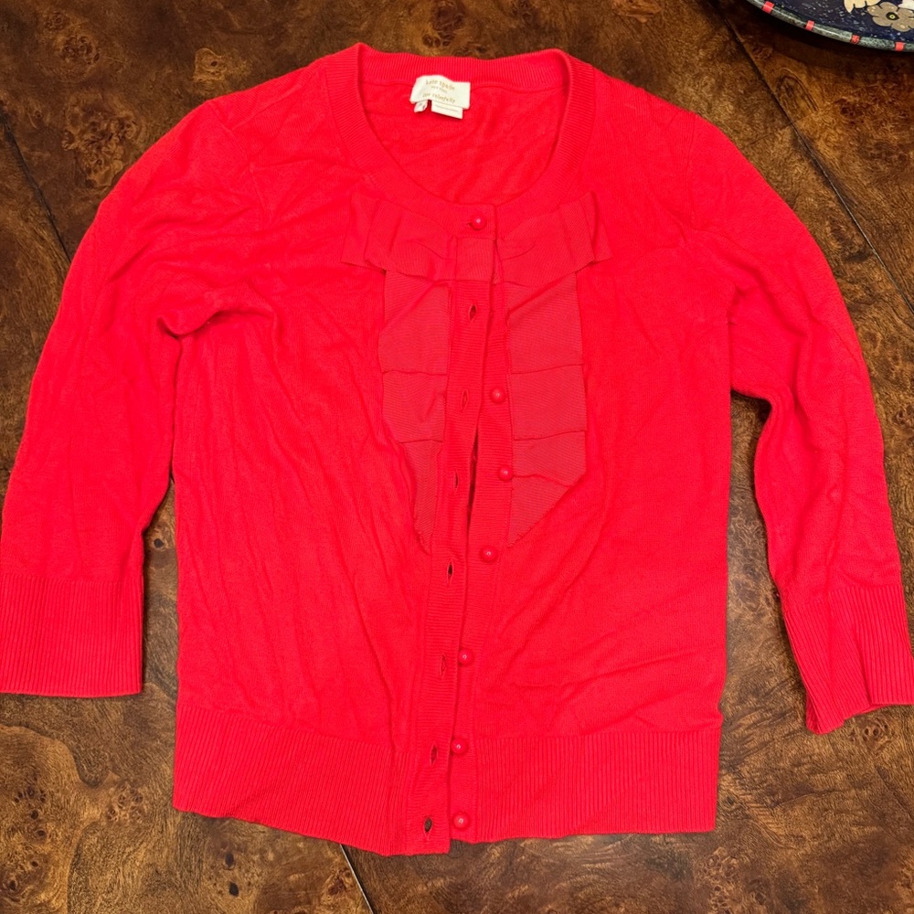 Kate Spade Live Colorfully Vibrant Red Knit Sweater S